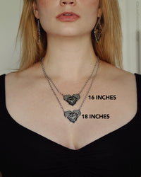 Amore Heart Kissing Skulls Necklace