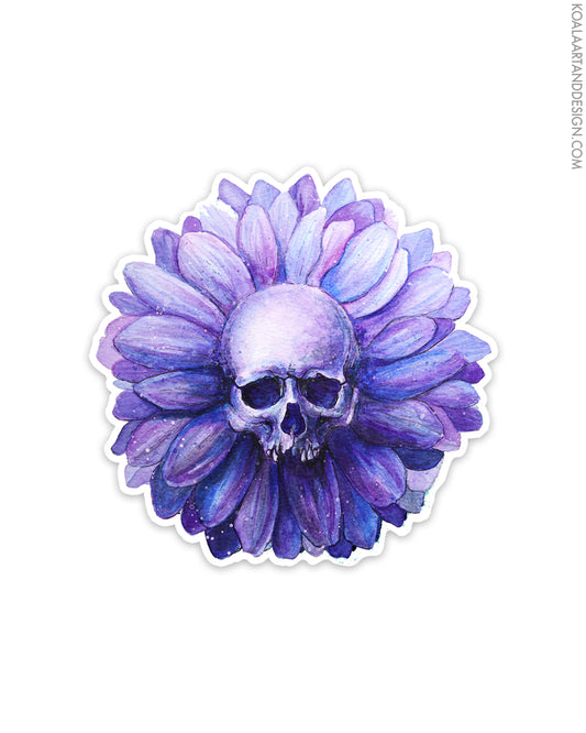 Dahlia Skull Sticker