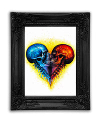 Technicolor Amore' Skull Heart Original Painting