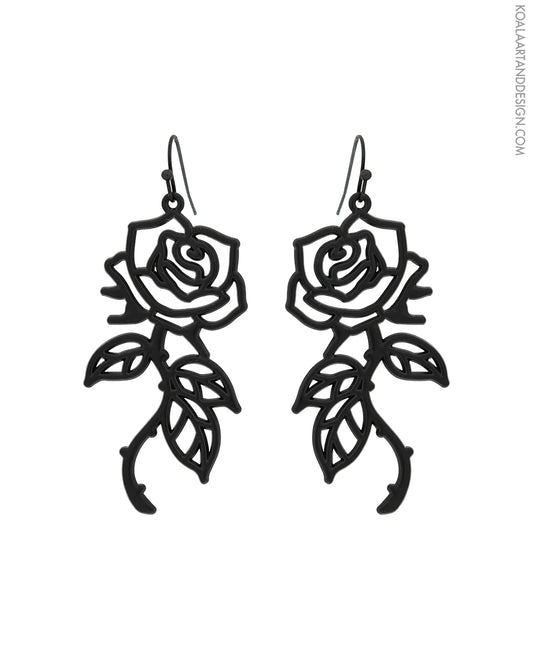 Black Rose Earring