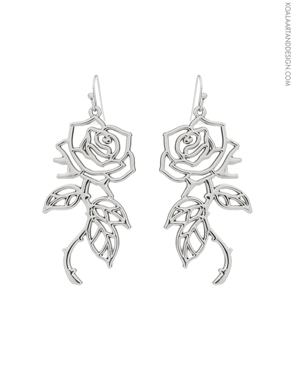 Silver Rose Earring