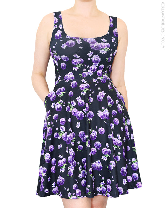 Dahlia Skull Pocket Skater Dress