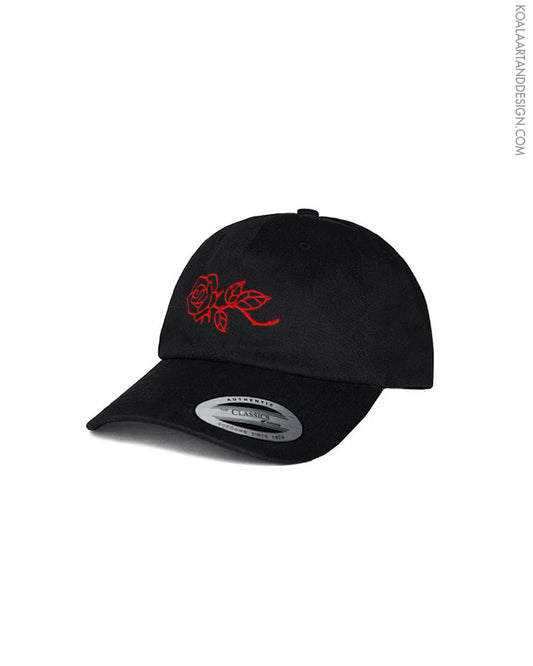 Rose Black Dad Hat