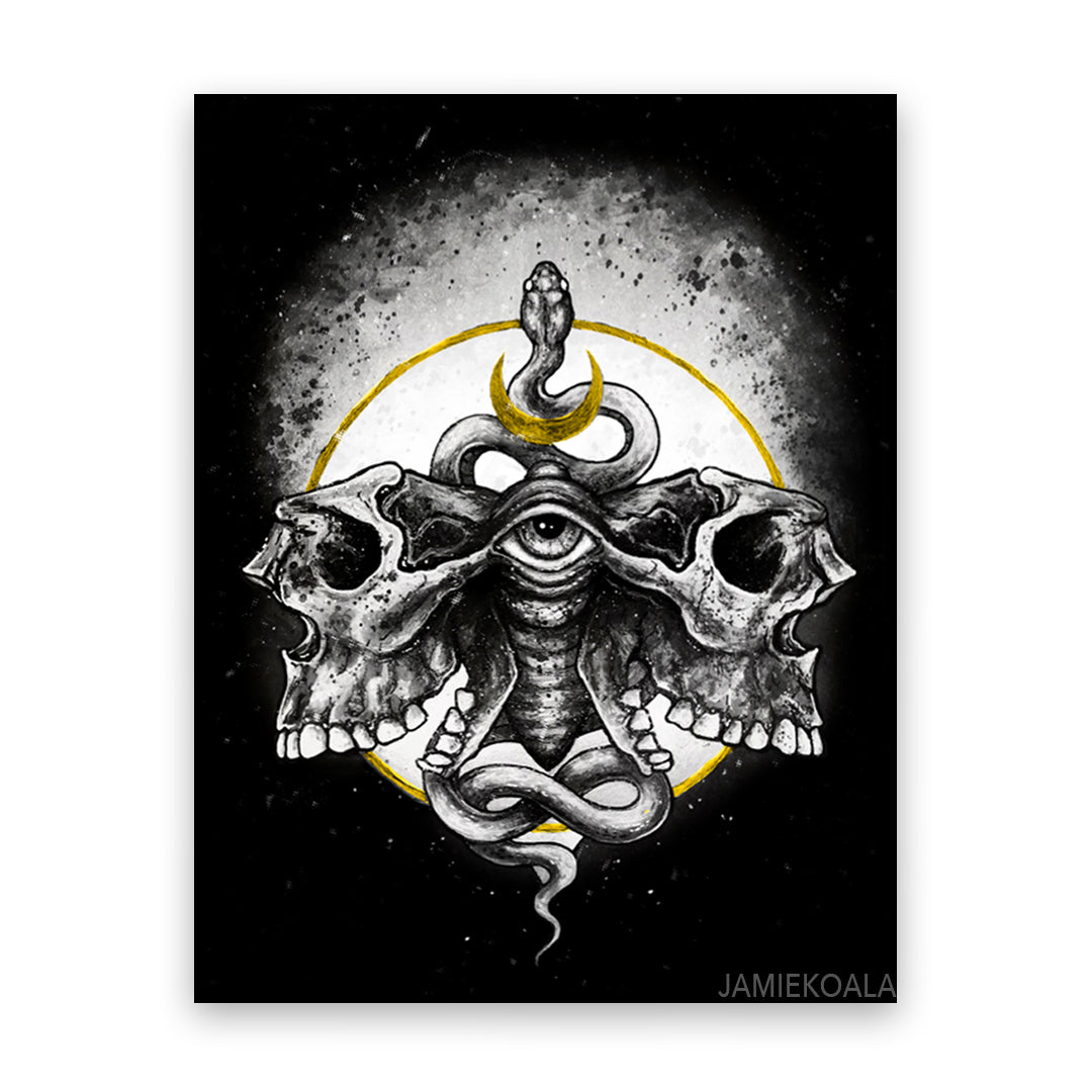 LIMITED Skull Moth Print