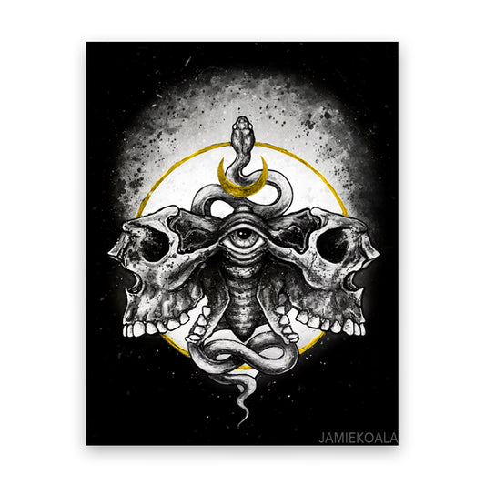 Skull Moth Print