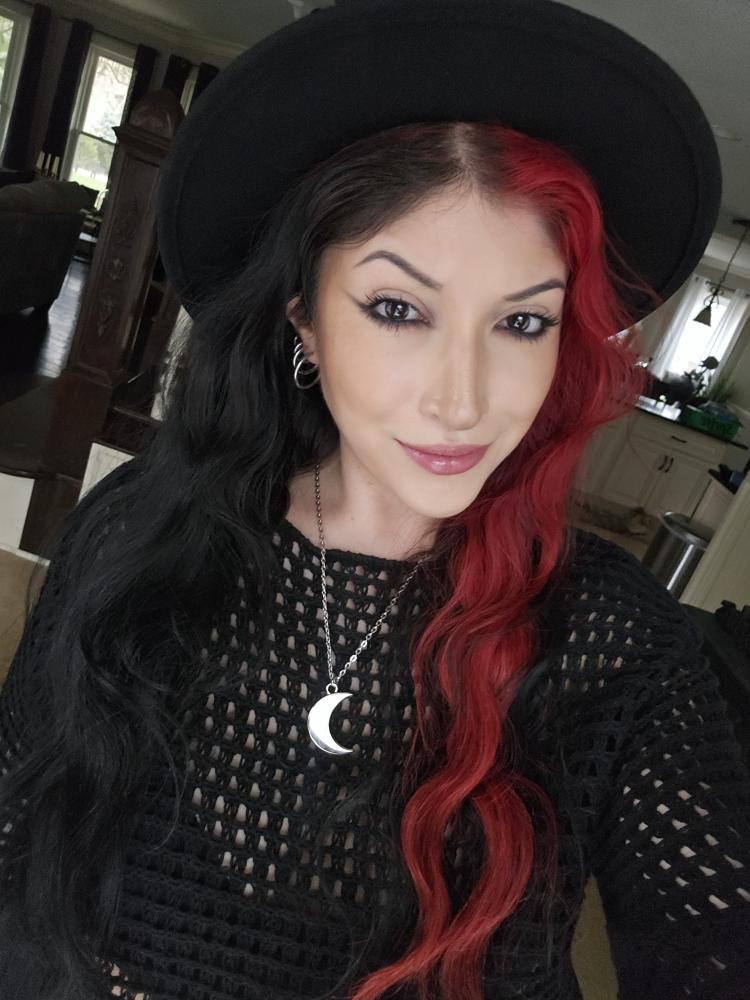 @ladyparadoxx wearing Celestial Moon Necklace