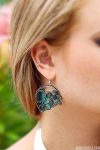 Faux Stained Glass Skull Earrings
