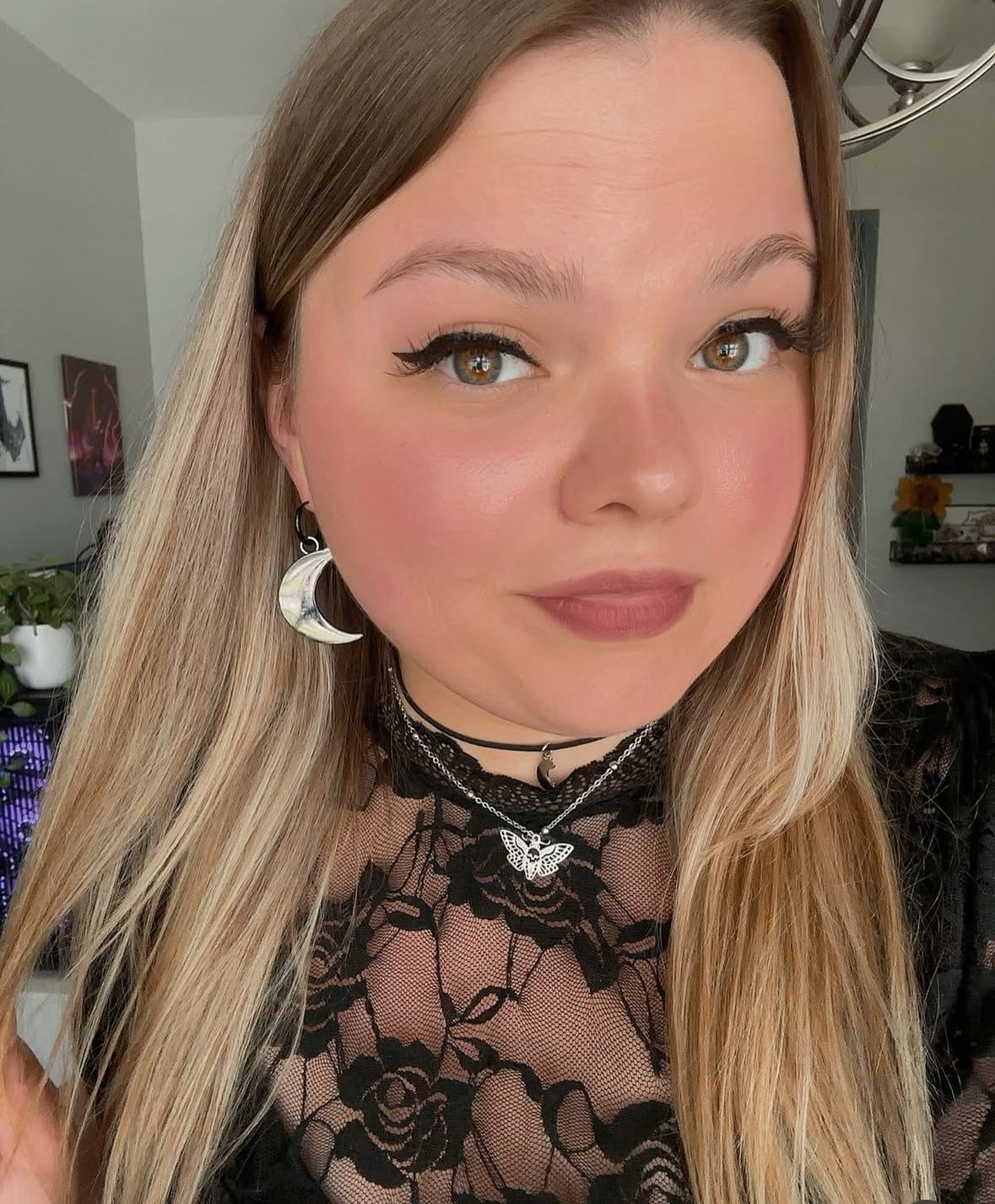 @probablyylizzie wearing Death Moth Necklace