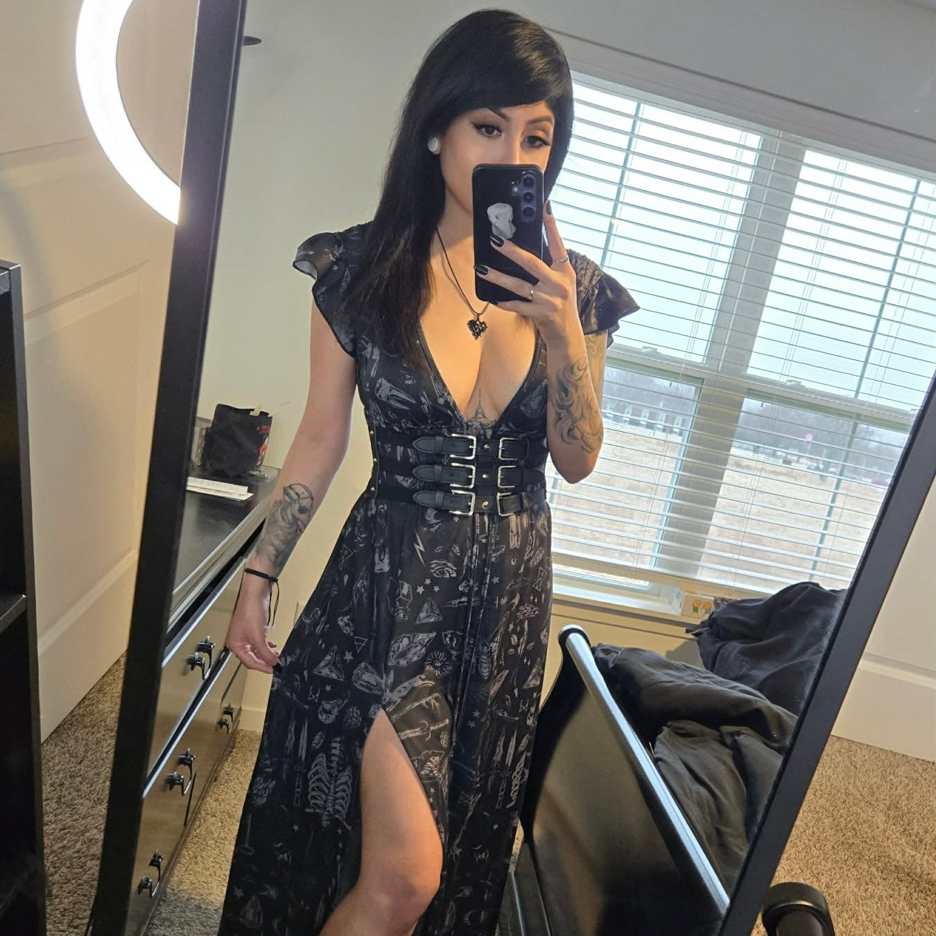 @itsmarleymann wearing Mystic Midi Dress