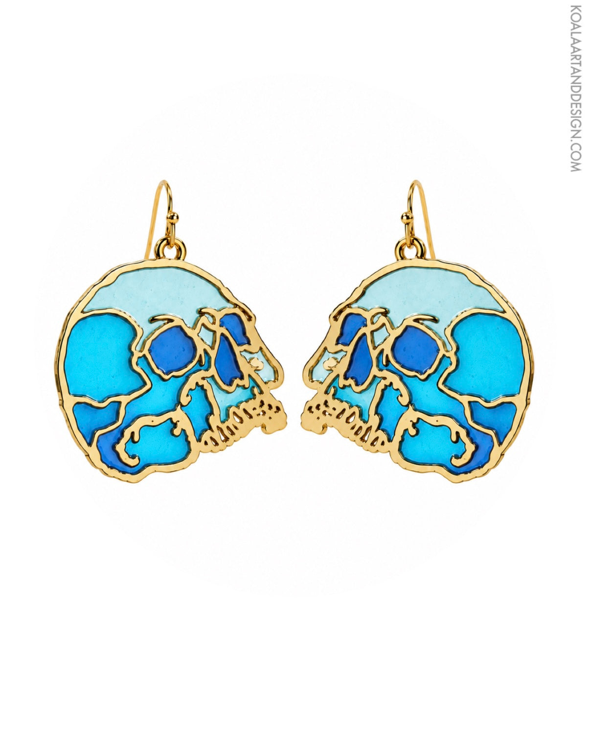 Faux Stained Glass Skull Earrings – Koala Art & Design
