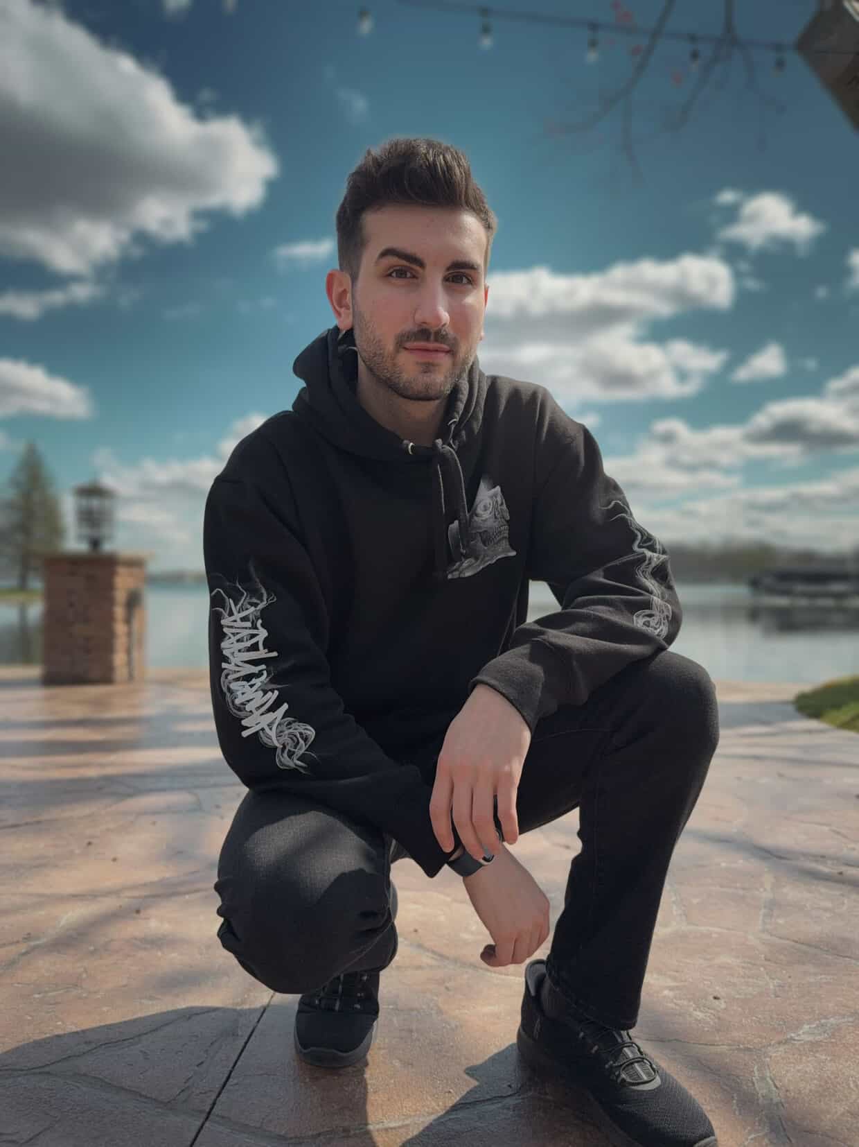 @corin_bowser wearing Limited Edition Burn Out Candle Hoodie