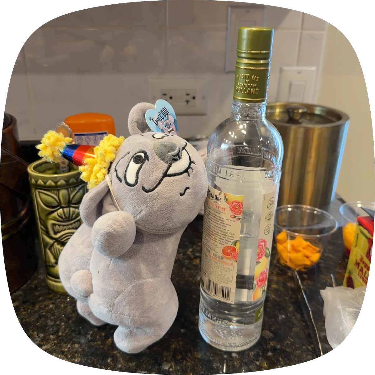 @rideth_mochi wearing LIMITED EDITION Thicc Boi Koala Plushie 2.0