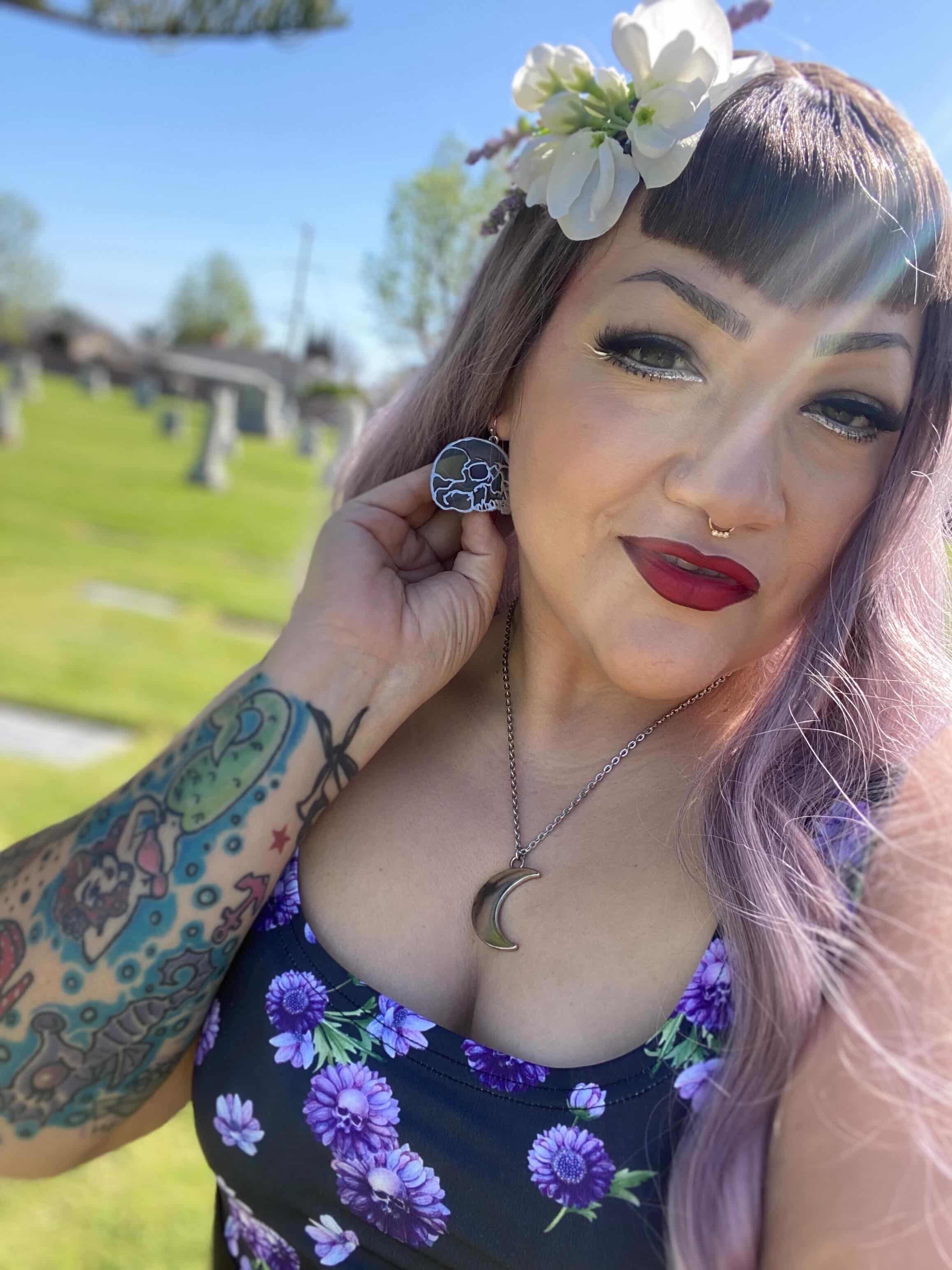 @mindymorbs wearing Celestial Moon Necklace