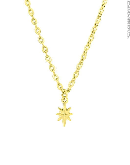 Midnight Reliquary Mini Star Necklace Gold
