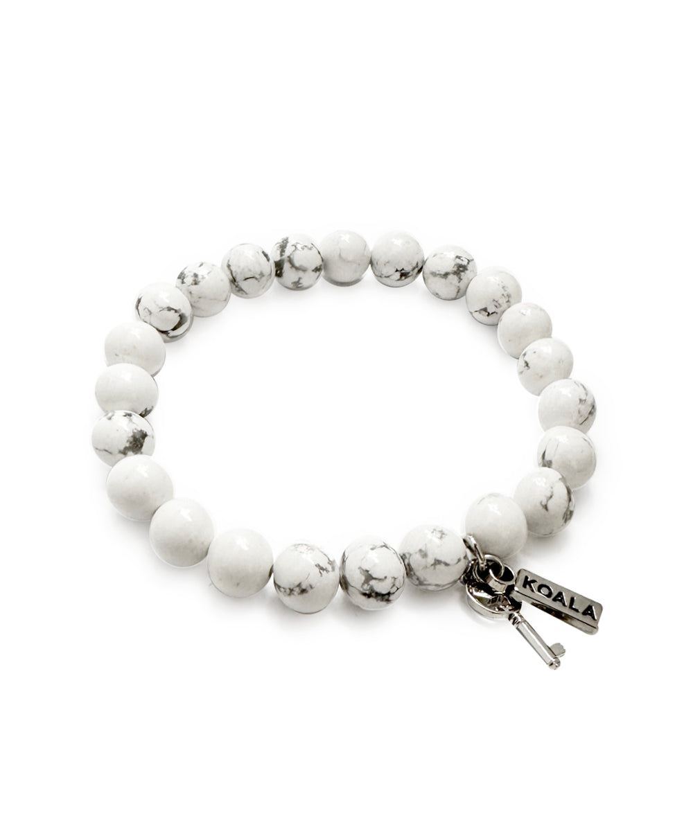 White Howlite Stone Key Bracelet