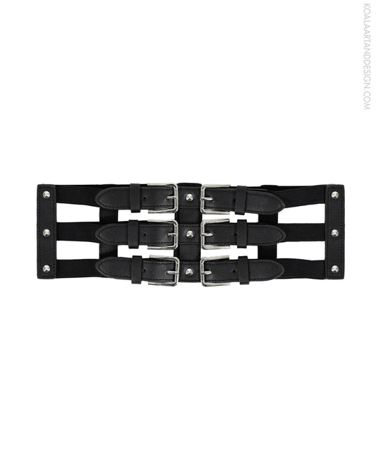 Dark Trinity Faux Leather Waist Belt