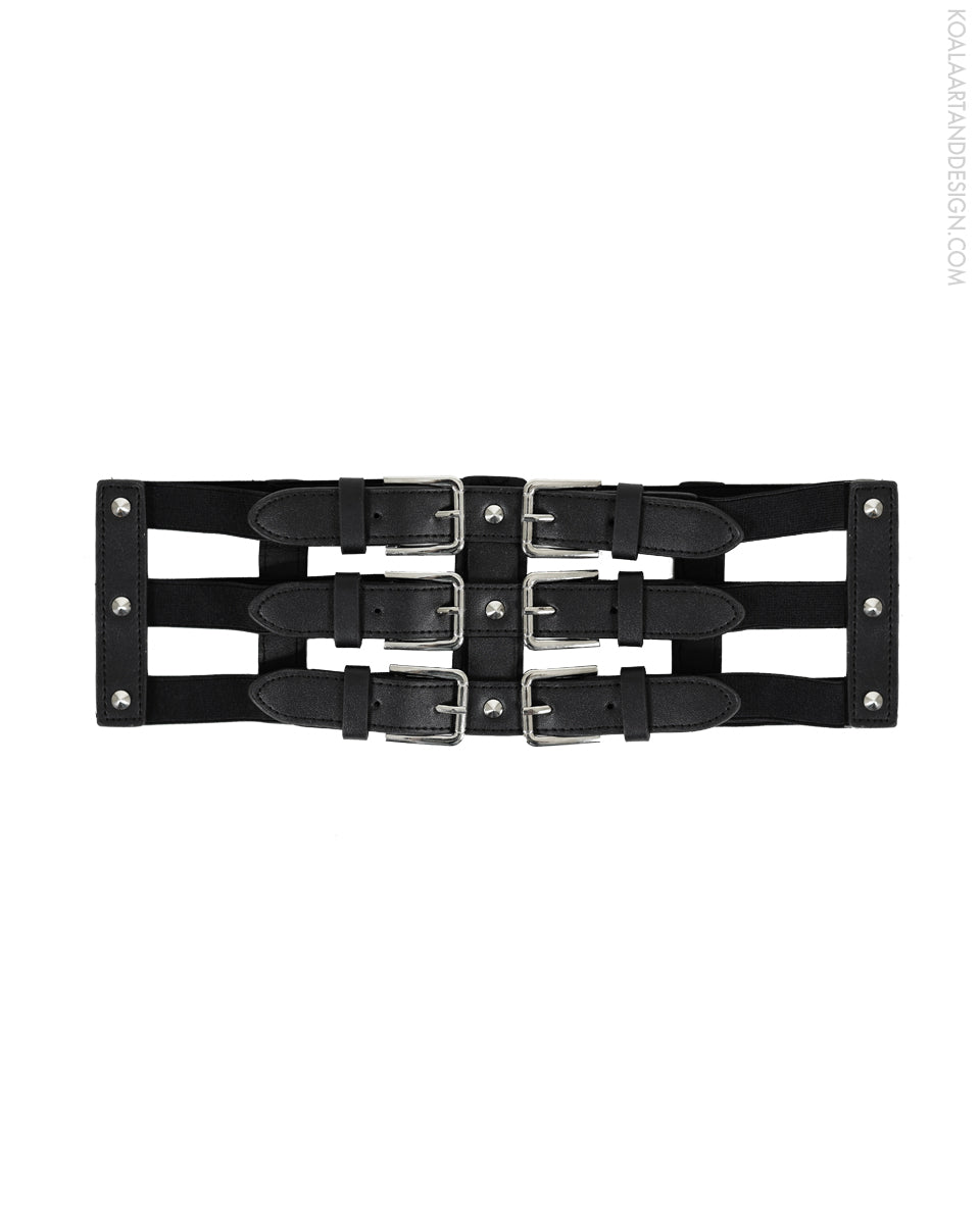 Dark Trinity Faux Leather Waist Belt