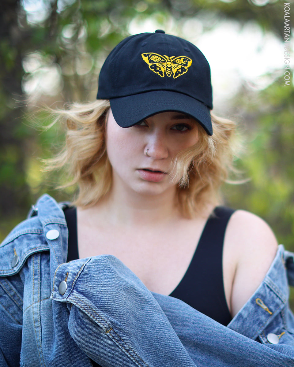 Gold Astral Moth Dad Hat