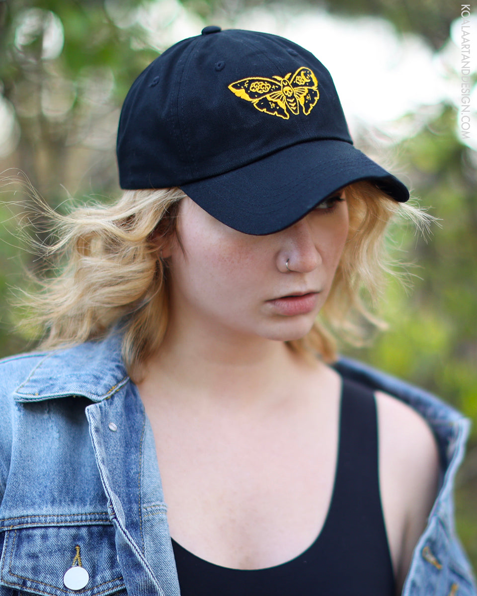 Gold Astral Moth Dad Hat