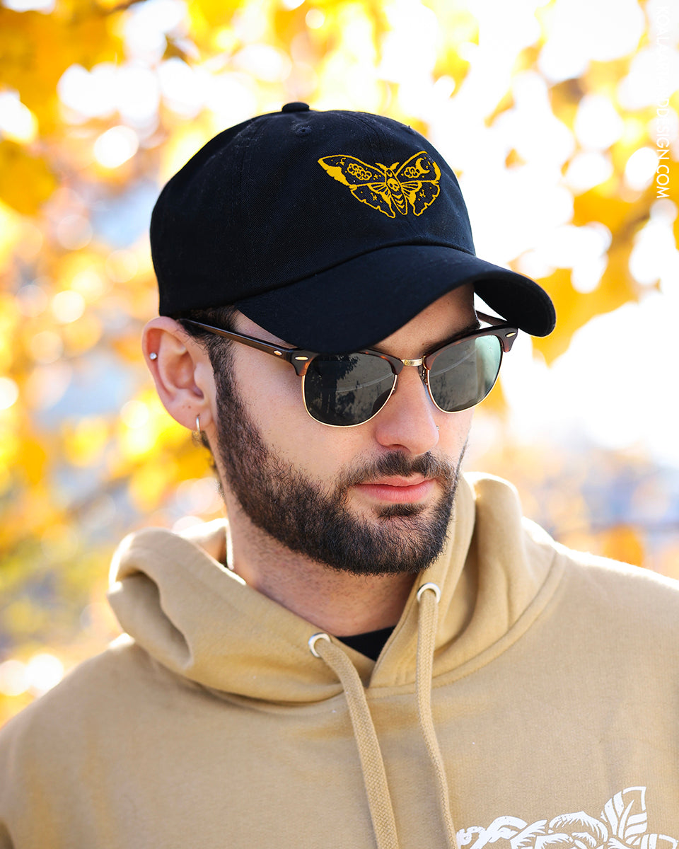 Gold Astral Moth Dad Hat