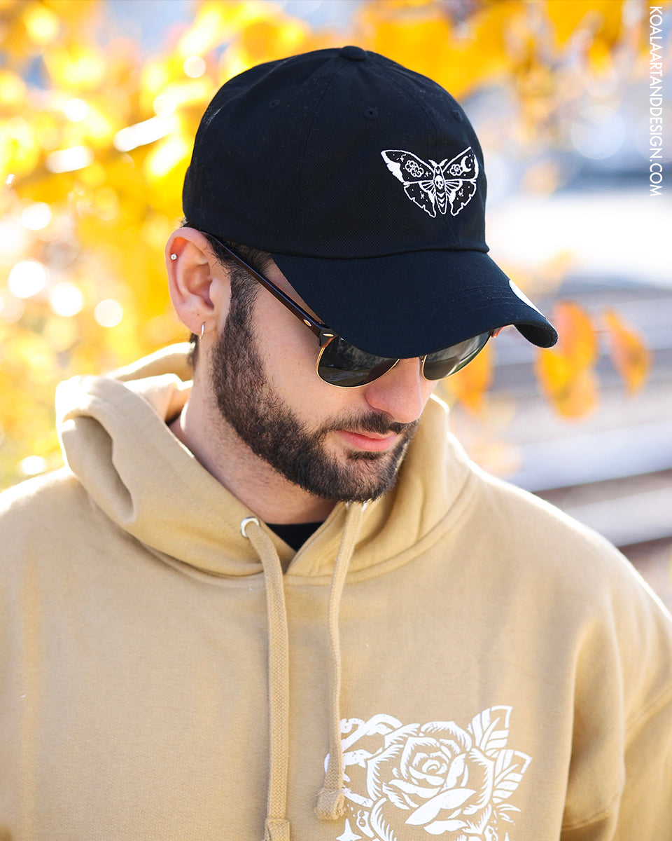 White Astral Moth Dad Hat