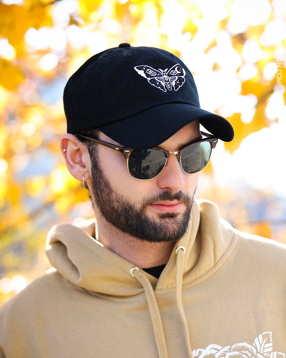 White Astral Moth Dad Hat