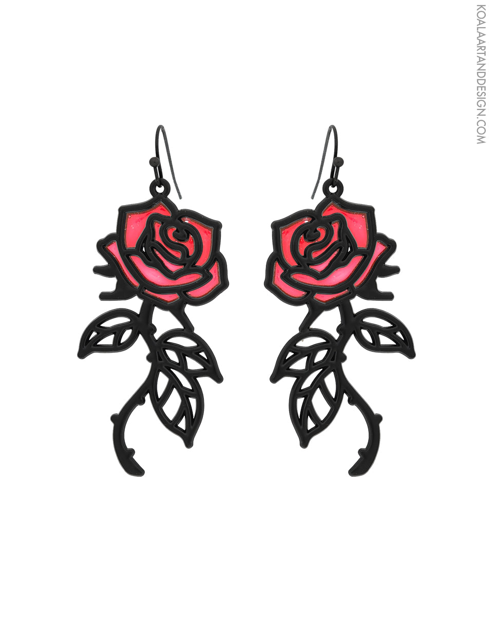 Black Rose Earring