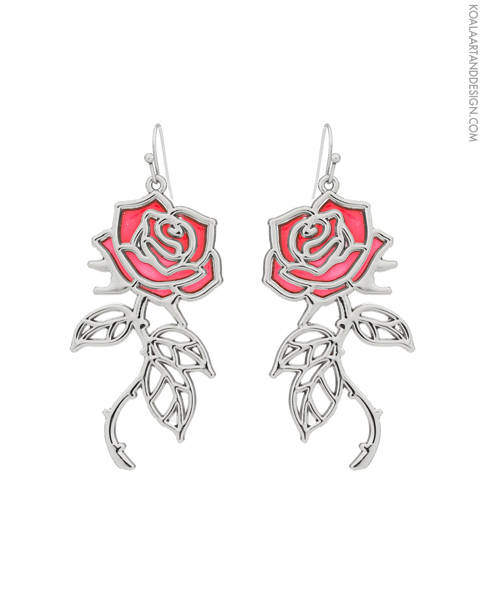 Silver Rose Earring