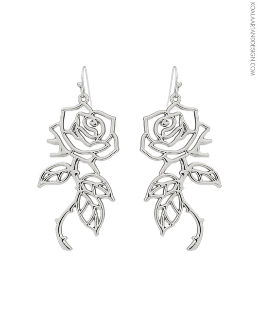 Silver Rose Earring