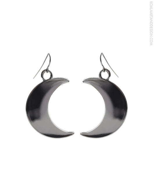 Gunmetal Celestial Moon Earrings