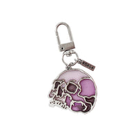 Faux Stained Glass Skull Keychain
