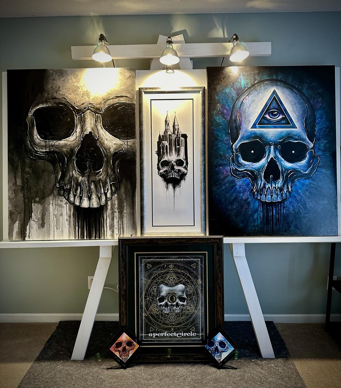  wearing Skull Castle Print 12x36