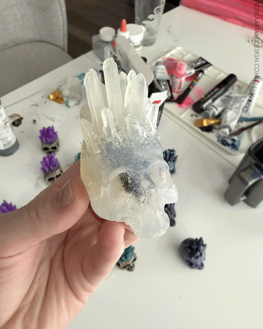 Faux Crystal Skull Sculpture