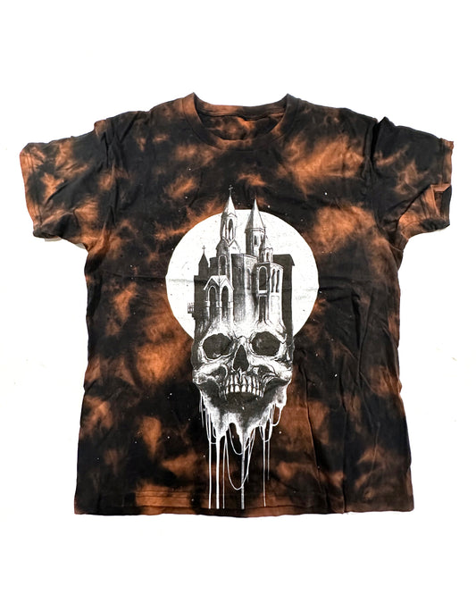 Tie Dye Skull Castle Tee Medium