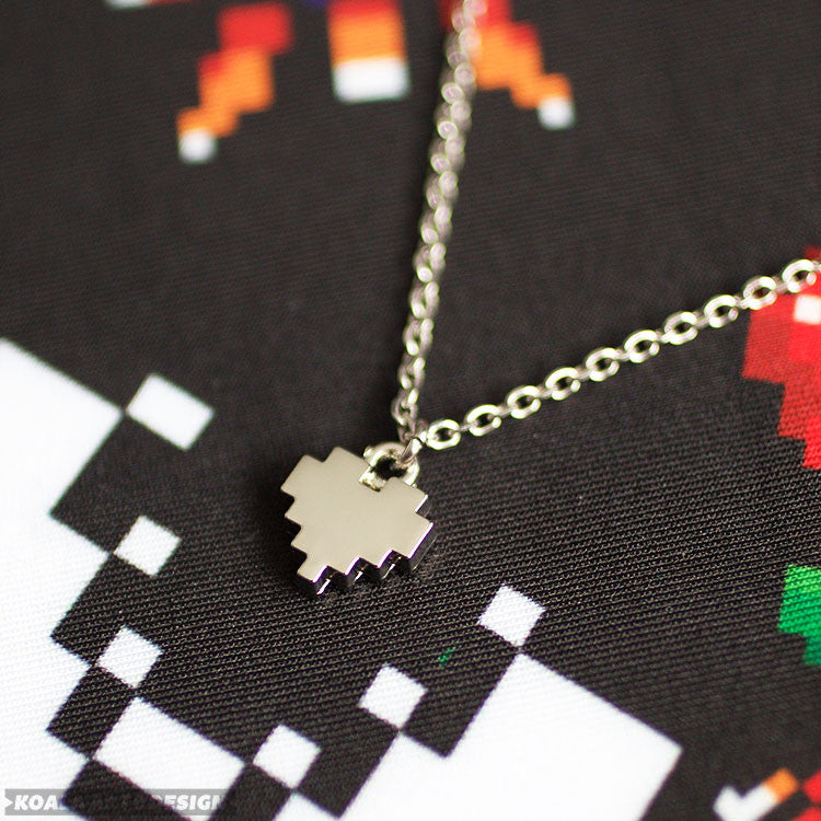 8Bit Heart Necklace – Koala Art Design
