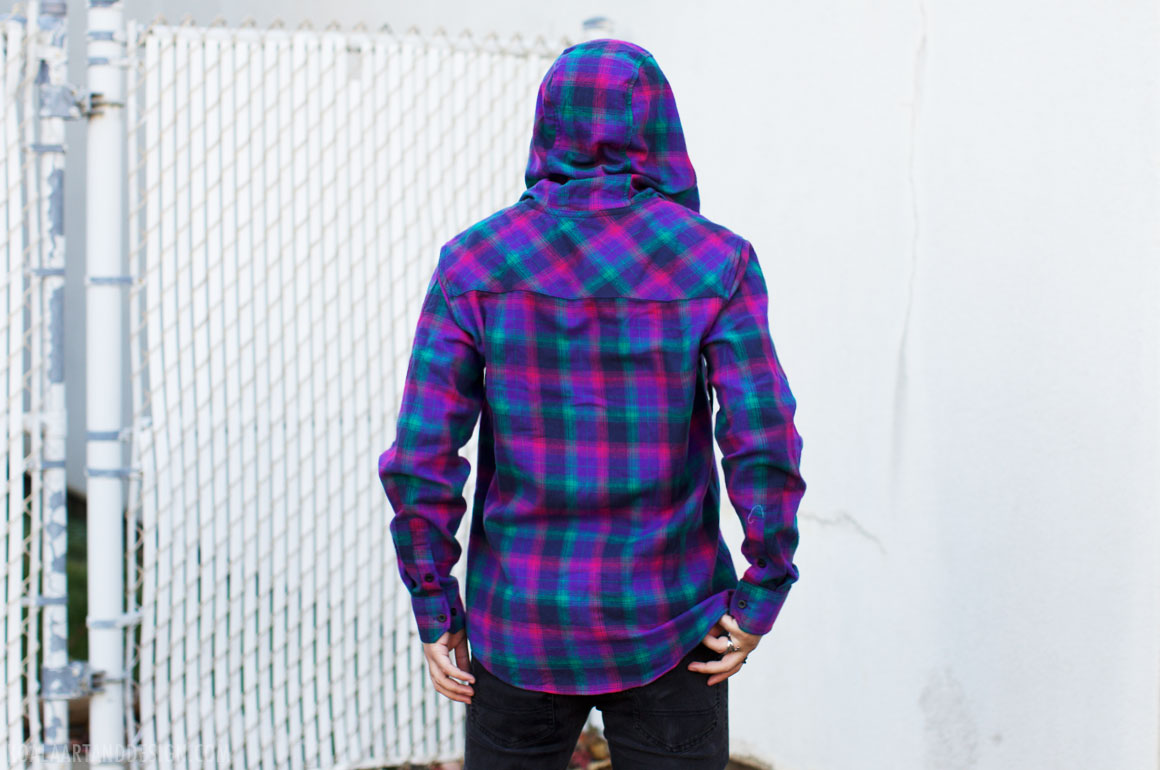 Electric Plaid Flannel Hoodie