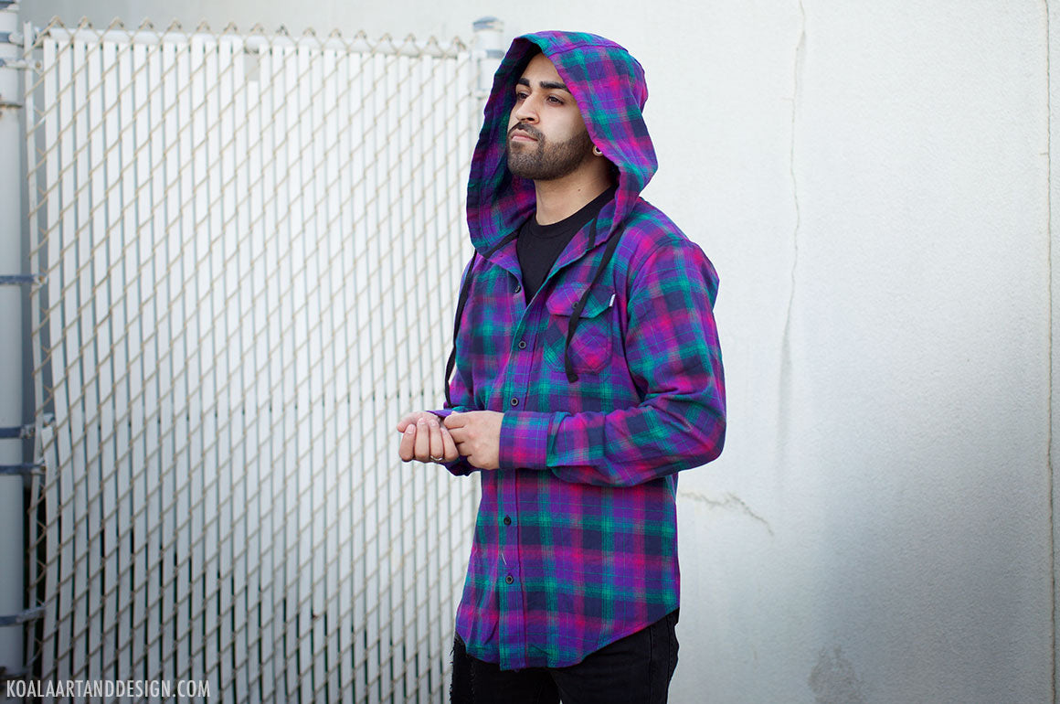 Black sales hoodie flannel