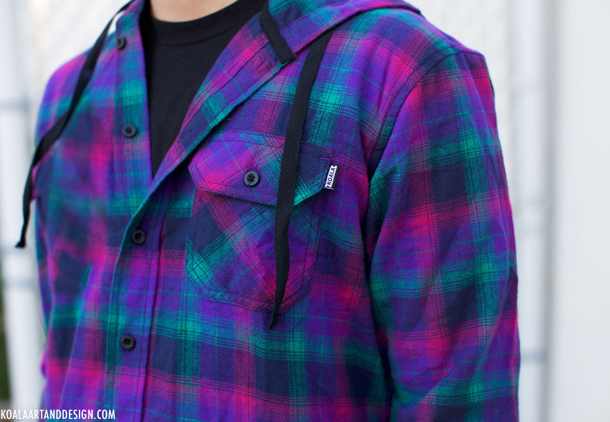 Electric Plaid Flannel Hoodie