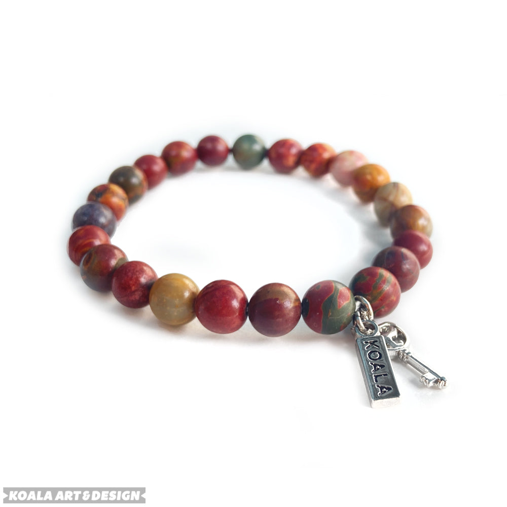 Red Turquoise Stone Key Bracelet