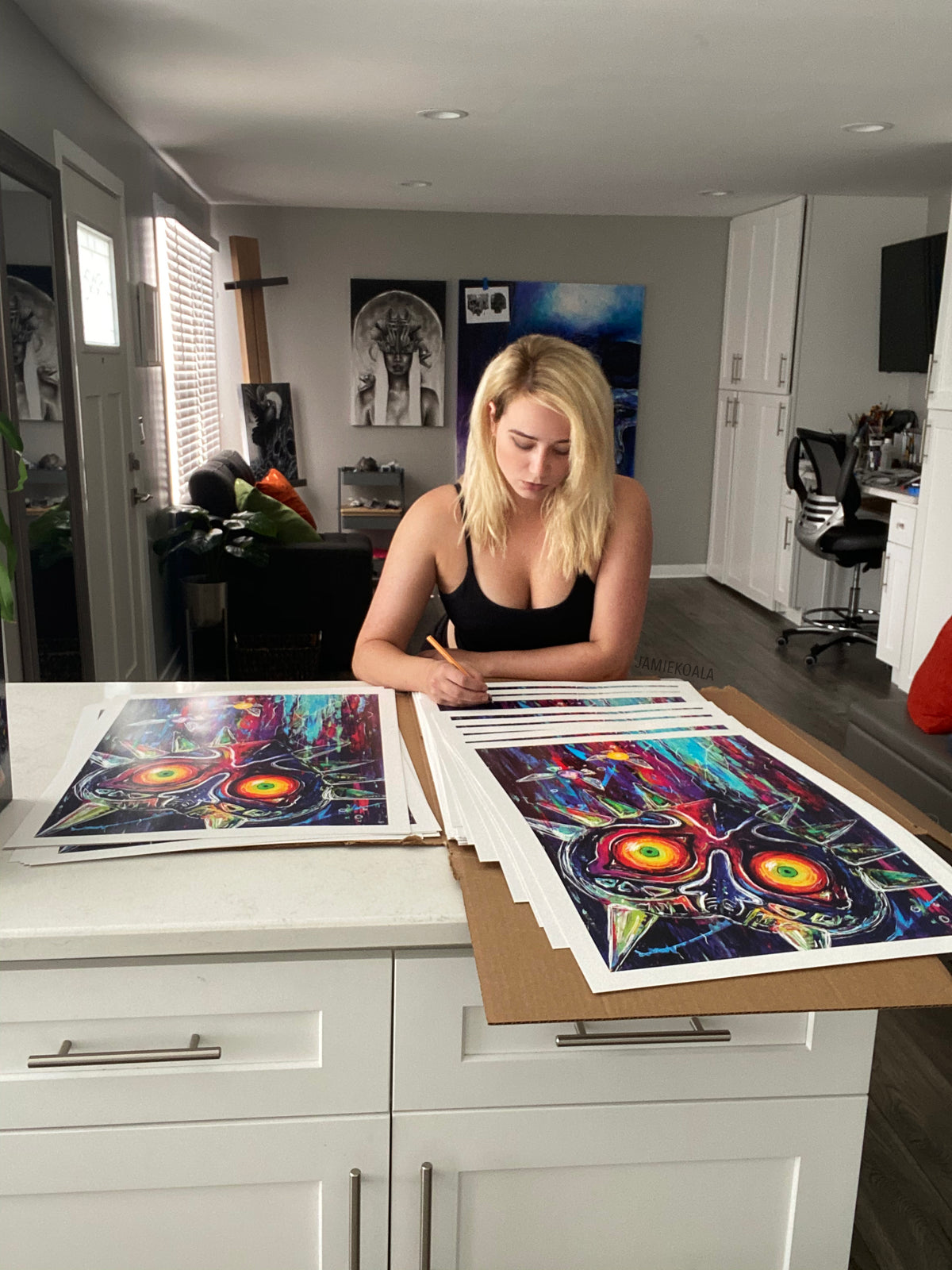 LIMITED EDITION Masked Abstract Print AQUA VARIANT 2ND EDITION