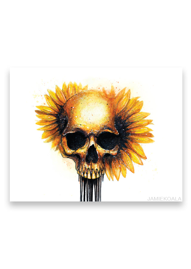 Sunflower Skull Print