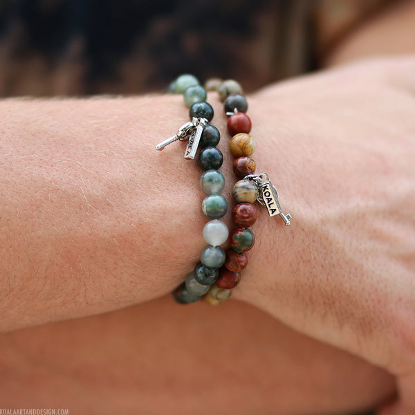 Red Turquoise Stone Key Bracelet
