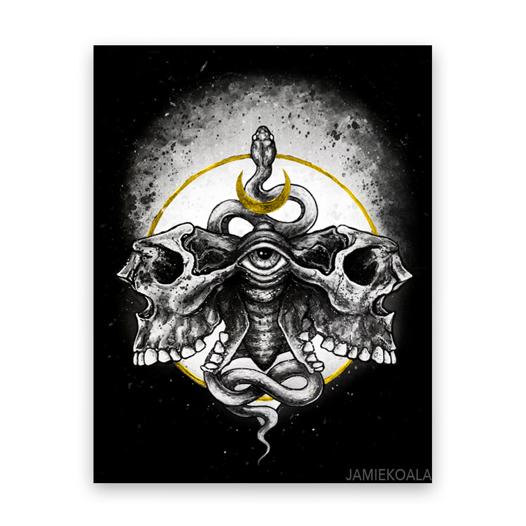 Skull Moth Print
