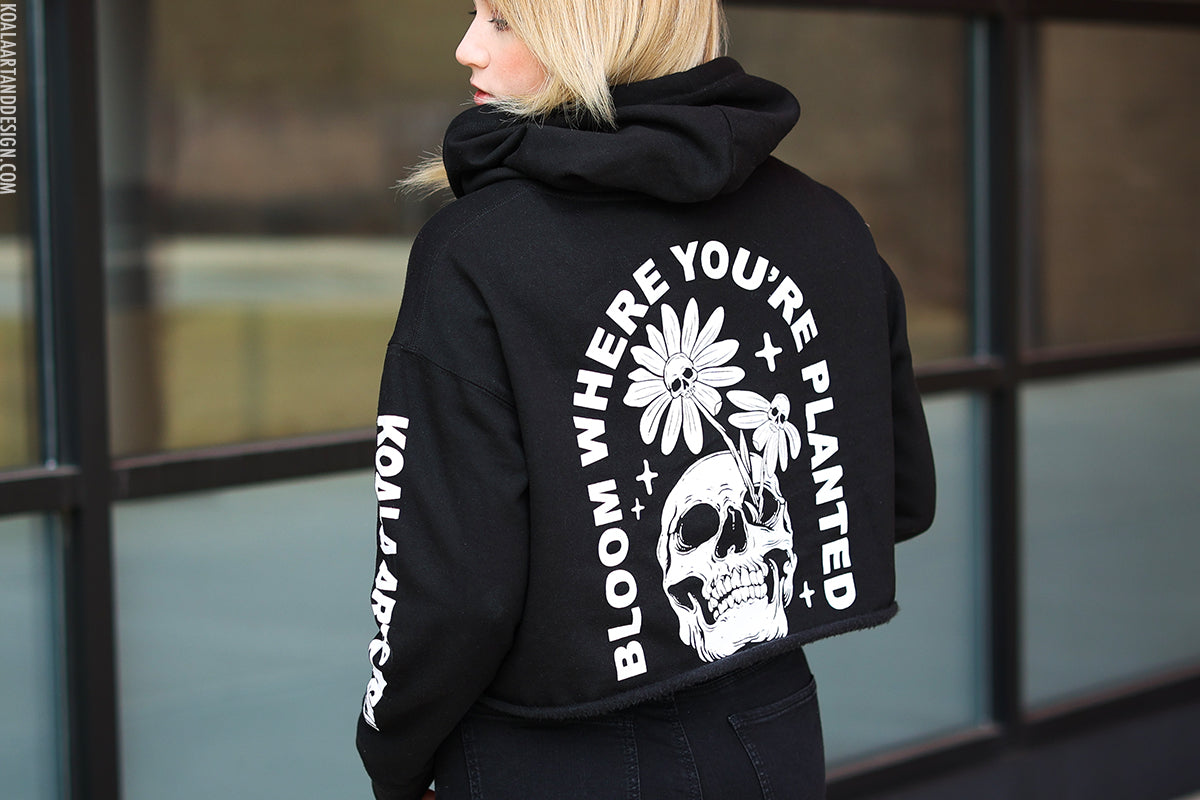 Bloom Where You're Planted Cropped Hoodie