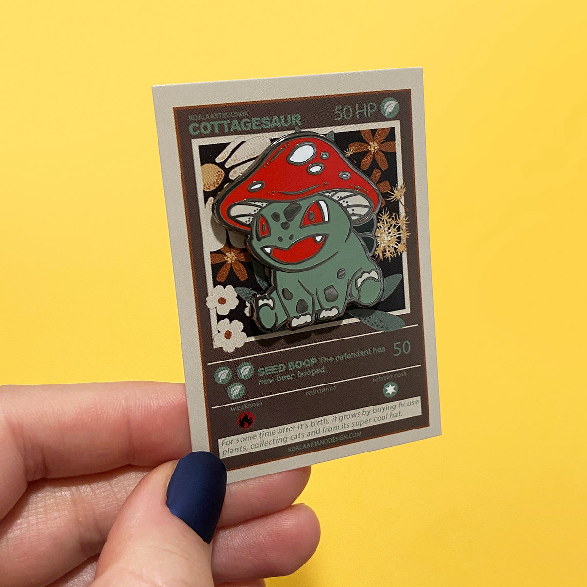 Cottage'saur Mushroom Pin